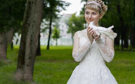 Brautfrisur-Hochzeit-Taube