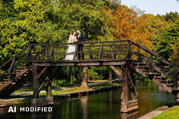 Hochzeit im DSpreewald Bild mit KI bearbeitet
