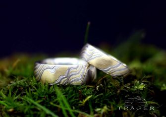Goldschmiede Träger - Individuelle Mokume Gane Trauringe
