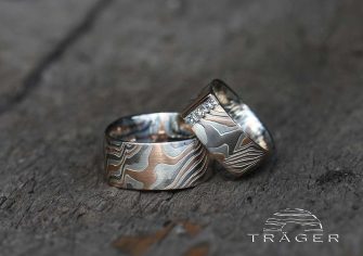 Goldschmiede Träger - Individuelle Mokume Gane Trauringe