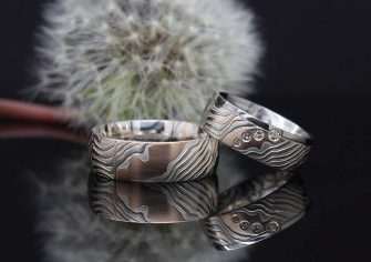 Goldschmiede Träger - Individuelle Mokume Gane Trauringe